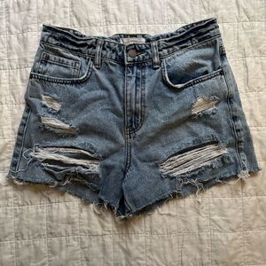 O'Neill Light Blue Distressed Denim Jean Shorts